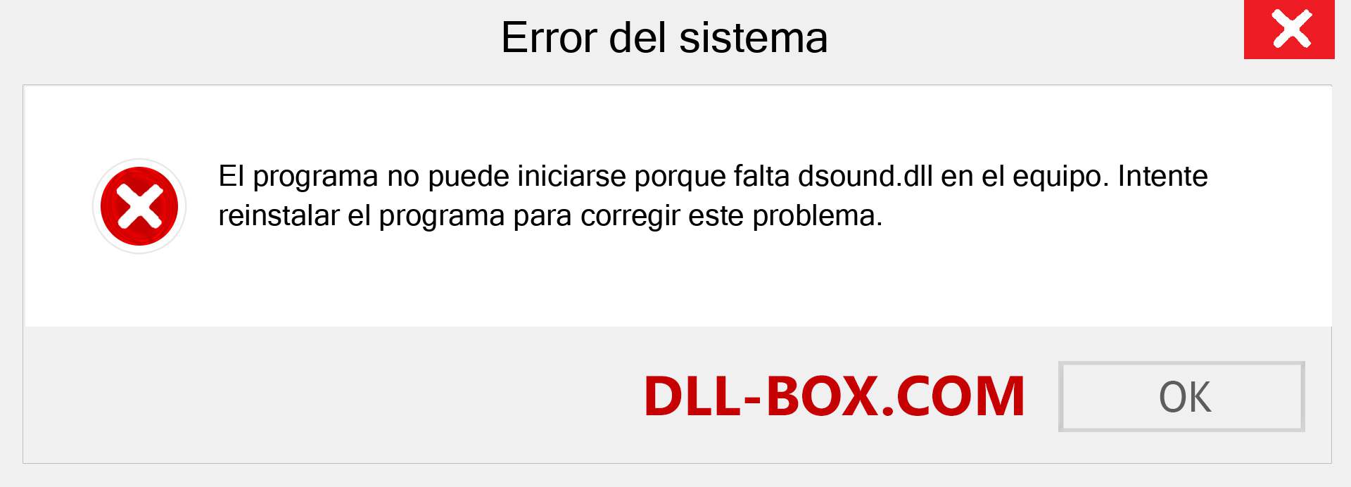 ¿Falta el archivo dsound.dll ?. Descargar para Windows 7, 8, 10 - Corregir dsound dll Missing Error en Windows, fotos, imágenes